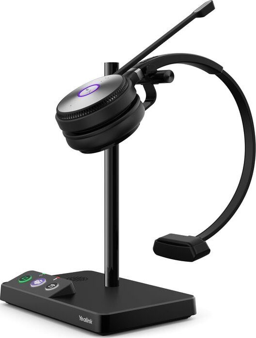 13359576_0_f Słuchawki Triton Yealink WH62 Mono UC Osobisty system konferencji audio Bezprzewodowy Opaska na głowę Biuro/centrum telefoniczne Micro-USB Podstawka do ładowania Czarny