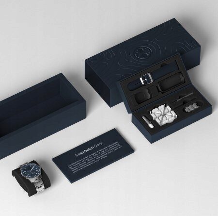 Smartwatch Withings Withings Scanwatch Nova - zegarek z funkcją EKG, pomiarem pulsu, SPO2 i temperatury oraz mierzeniem aktywności fizycznej i snu (42mm, blue)