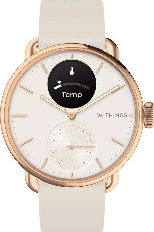 Smartwatch Withings Withings Scanwatch 2 - zegarek z funkcją EKG, pomiarem pulsu i SPO2 oraz mierzeniem aktywności fizycznej i snu (38mm, rose gold)