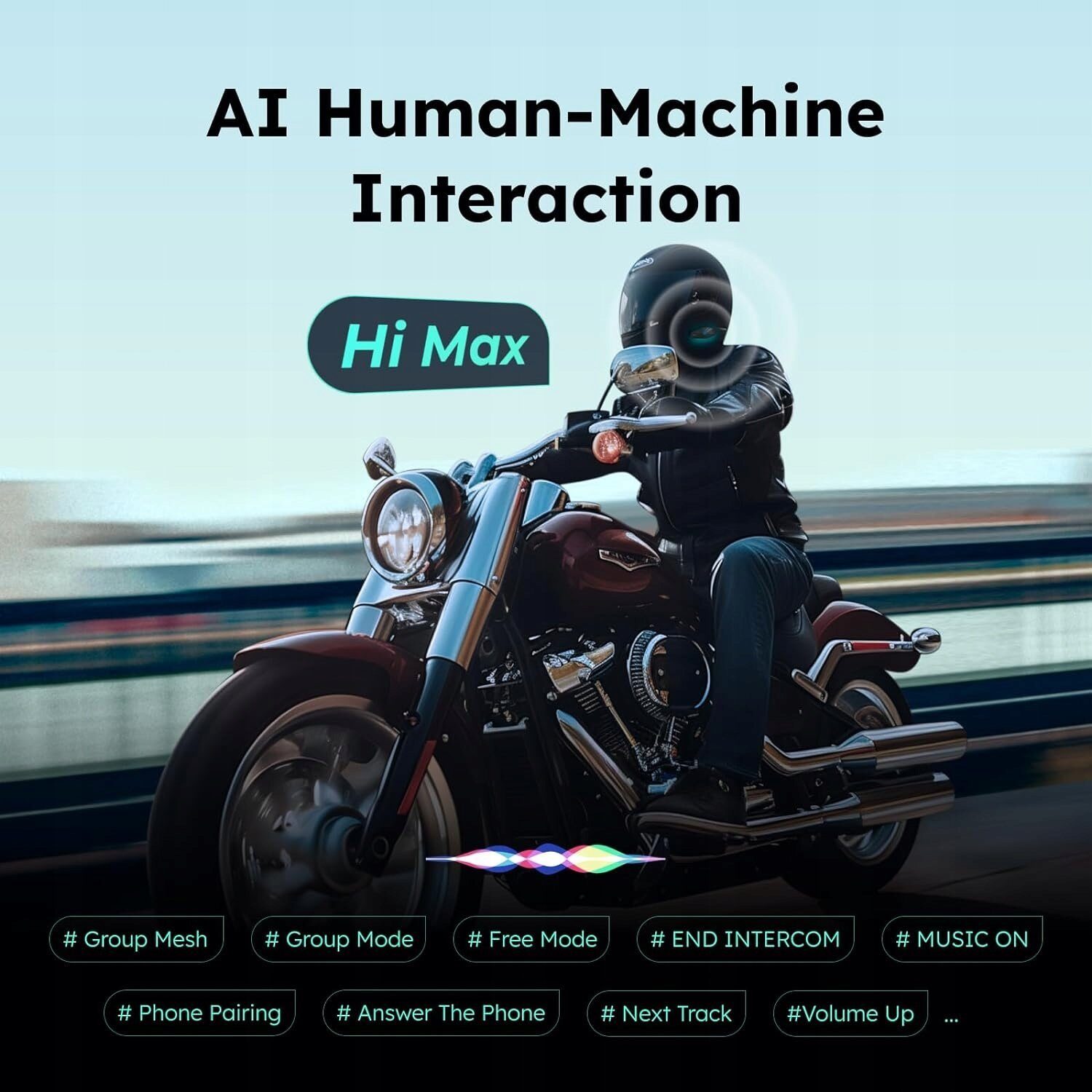 14245780_2_f Słuchawki Asmax ASMAX F1 motocyklowy zestaw słuchawkowy Bluetooth, sterowany głosem 1,8 km
