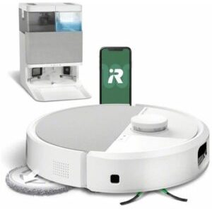 Robot sprzątający iRobot Roomba Plus 505 Combo Robot + AutoWash Dock, Bagless, White, Round, 3 wheel(s), Charging, Purification, Roller brush & Side brush