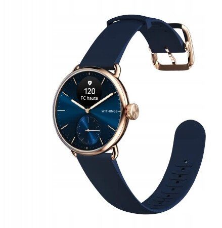 Smartwatch WITHINGS SAS Withings Scanwatch 2 - zegarek z funkcją EKG, pomiarem pulsu i SPO2 oraz mierzeniem aktywności fizycznej i snu (38mm, blue rose gold)