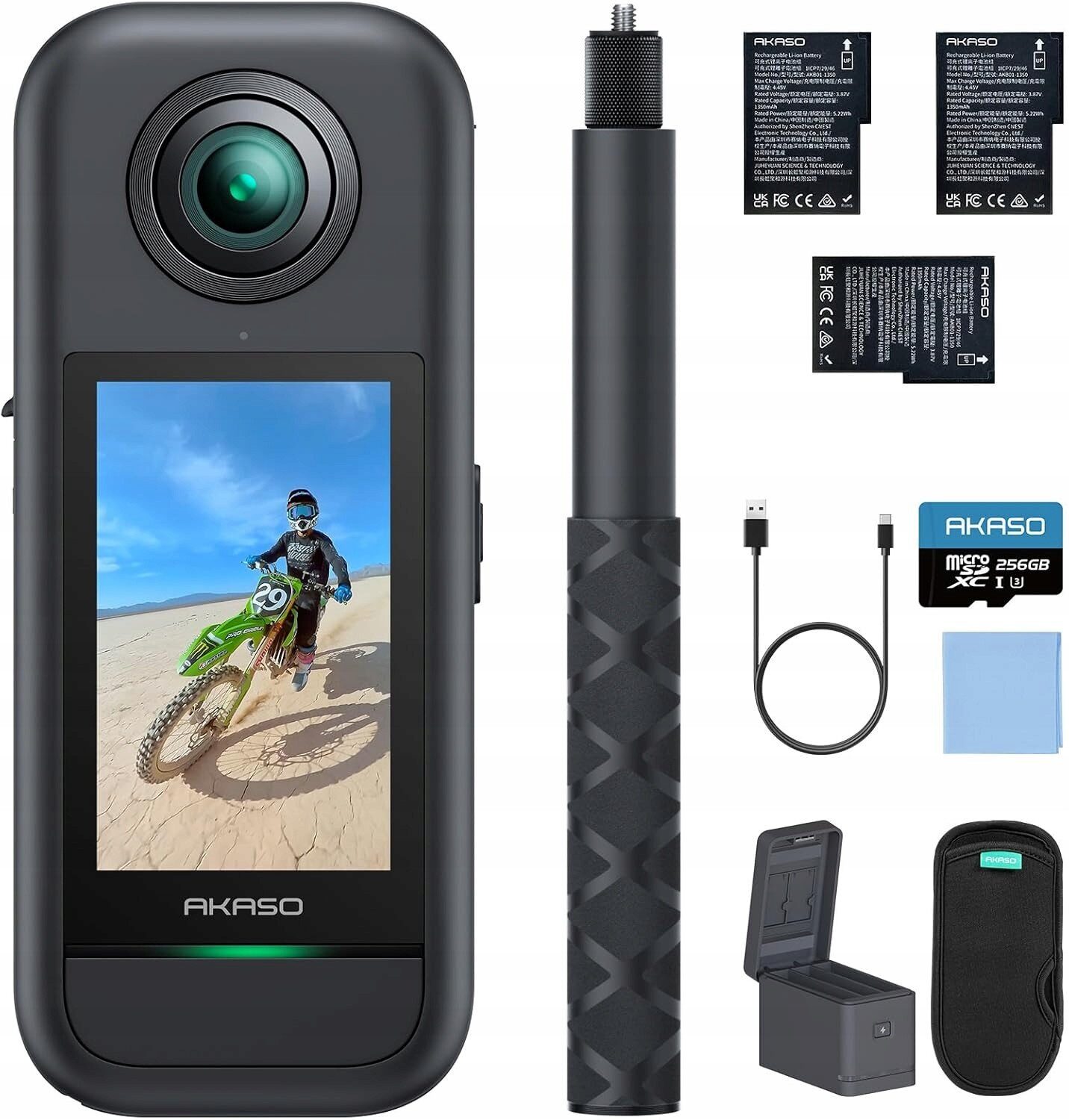 15427906_0_f Kamera AKASO Zestaw AKASO Kamera sportowa z akcesoriami 360 5,7 K 72 MP 256 GB