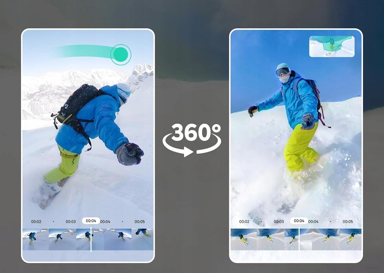 15427906_3_f Kamera AKASO Zestaw AKASO Kamera sportowa z akcesoriami 360 5,7 K 72 MP 256 GB