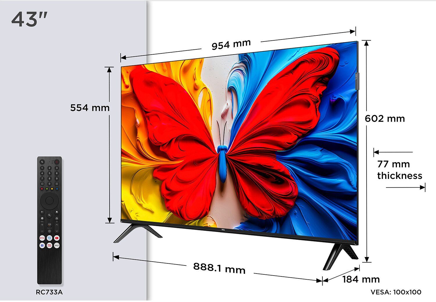 Telewizor TCL 43S5K QLED 43'' Full HD Android