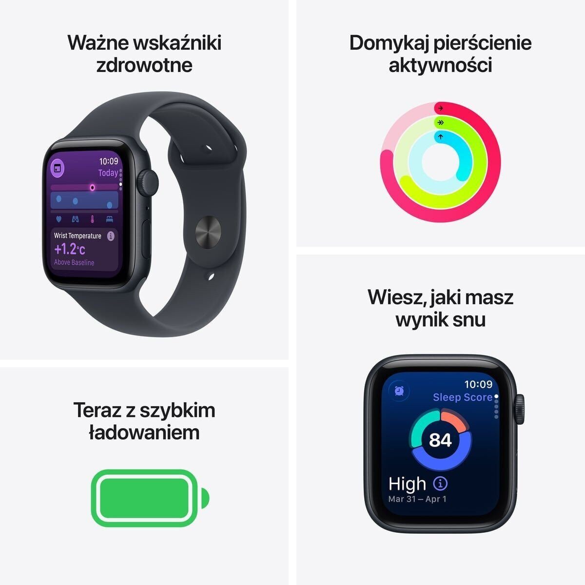 15519973_2_f Smartwatch Apple Watch SE 3 GPS + Cellular 44mm Starlight Alu Sport S/M Beżowy (MEPE4ZR/A)