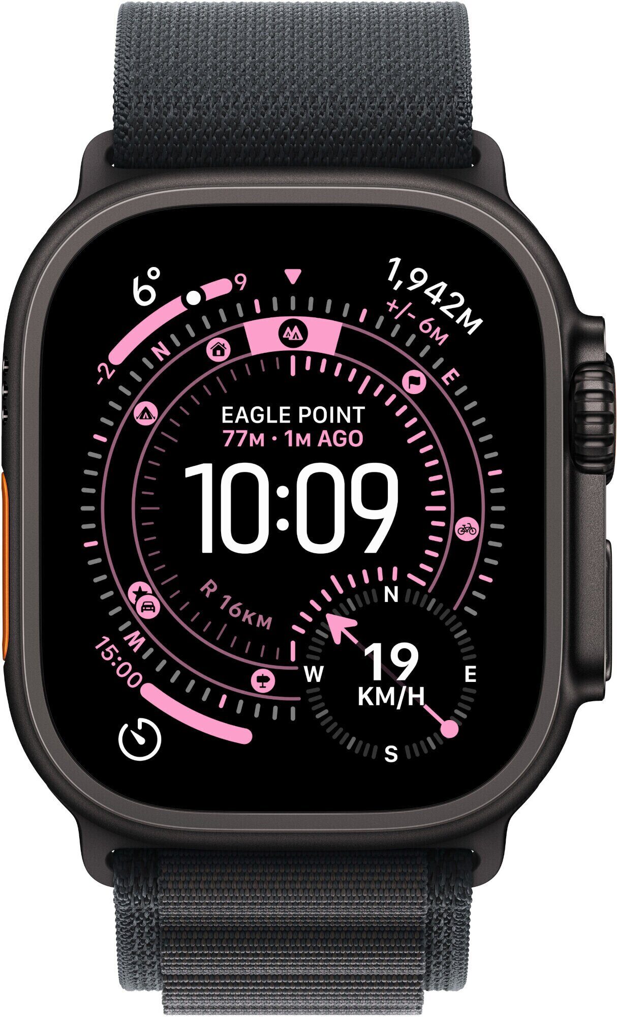 15525422_1_f Smartwatch Apple Watch Ultra 3 GPS + Cellular 49mm Black Titanium / Alpine Loop L Czarny (MF0X4ET/A)
