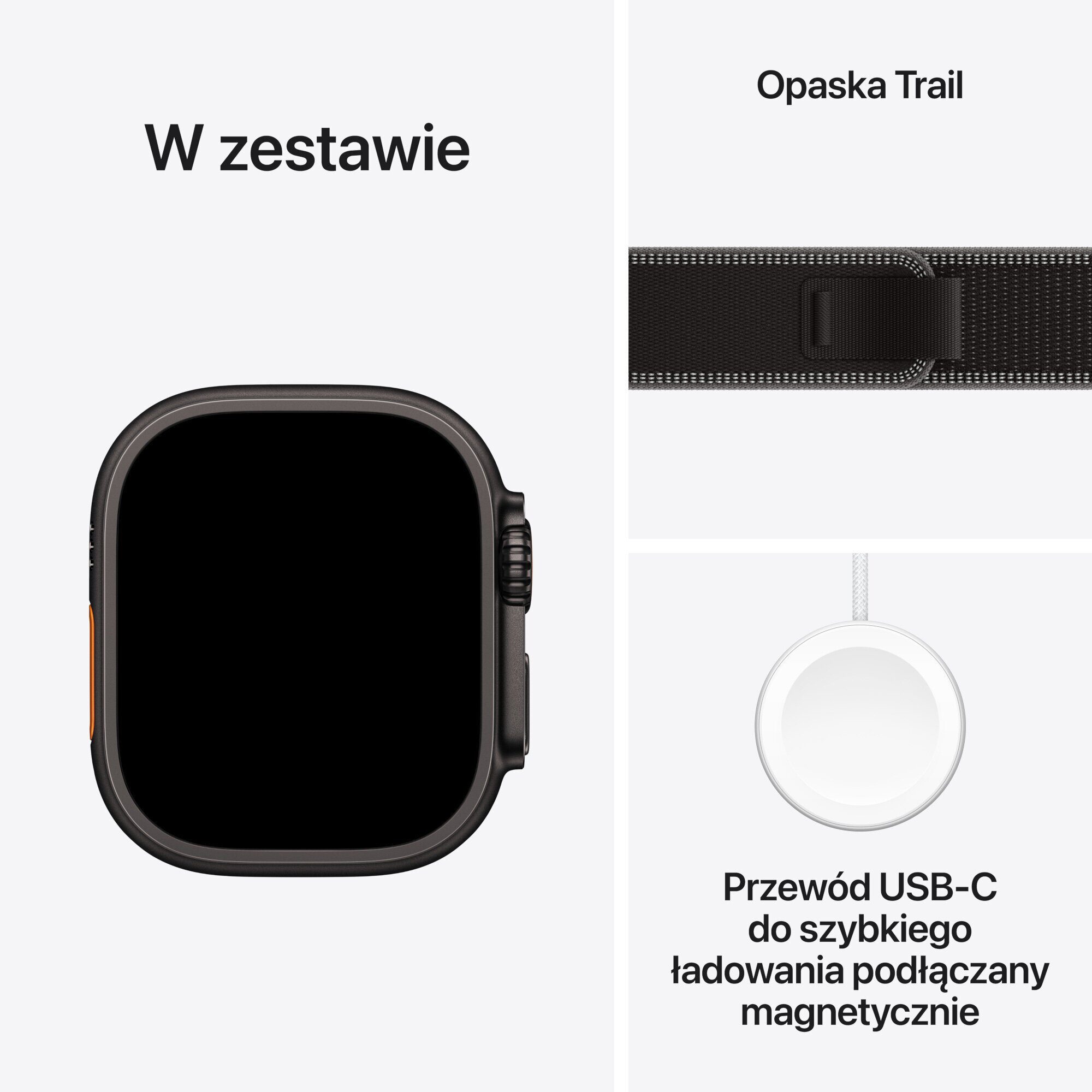 15525431_2_f Smartwatch Apple Watch Ultra 3 GPS + Cellular 49mm Black Titanium / Trail Loop S/M Czarny (MF1D4ET/A)