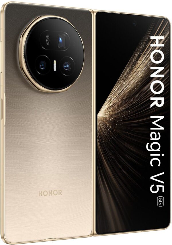 Smartfon Huawei HONOR Magic V5 5G (MBH-N49) AI Handy, Sim Free, 512GB Speicher 16GB RAM, Dual SIM, Android 15, Klappbildschirm Smartphone - Dawn Gold (5109BUHJ)