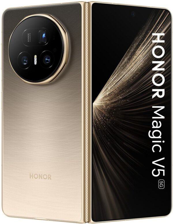 Smartfon Huawei HONOR Magic V5 5G (MBH-N49) AI Handy, Sim Free, 512GB Speicher 16GB RAM, Dual SIM, Android 15, Klappbildschirm Smartphone - Dawn Gold (5109BUHJ)