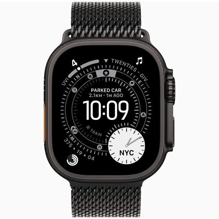 15542380_2_f Smartwatch Apple Watch Ultra 3 GPS + Cellular 49mm Black Titanium / Titanium Milanese Loop M Czarny (MF1Q4ET/A)