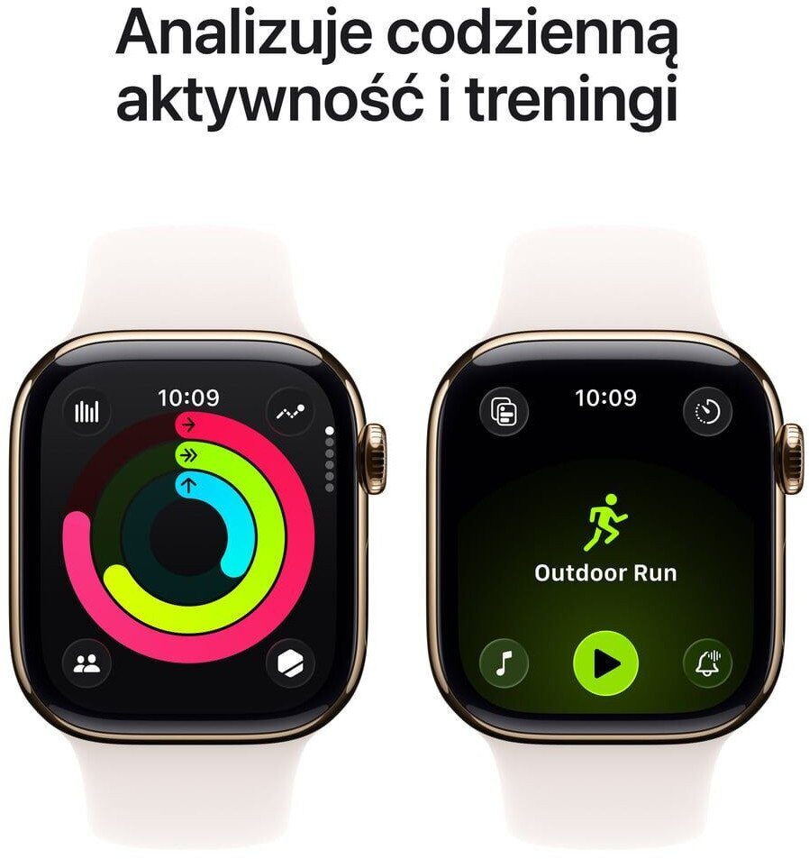 Smartwatch Apple Watch 11 GPS + Cellular 46mm Gold Titanium Sport Band M/L Różowy (MFD64ZR/A)