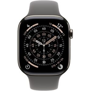 15545385_1_f Smartwatch Apple Watch 11 GPS + Cellular 46mm Natural Titanium Sport Band S/M Grafitowy (MFCW4ZR/A)