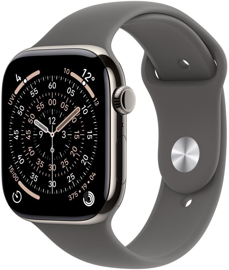 Smartwatch Apple Watch 11 GPS + Cellular 42mm Natural Titanium Sport Band S/M Grafitowy (MF8M4ZR/A)