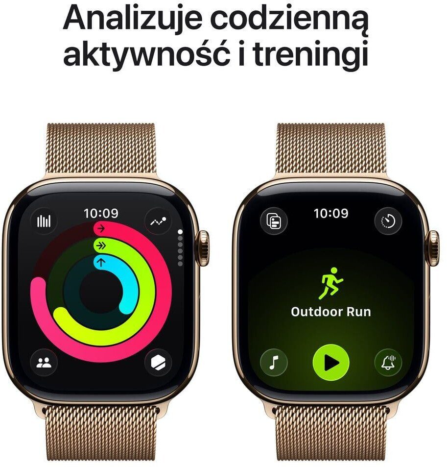 Smartwatch Apple Watch 11 GPS + Cellular 42mm Gold Titanium Milanese Loop S/M Złoty (MF8Y4MP-A)
