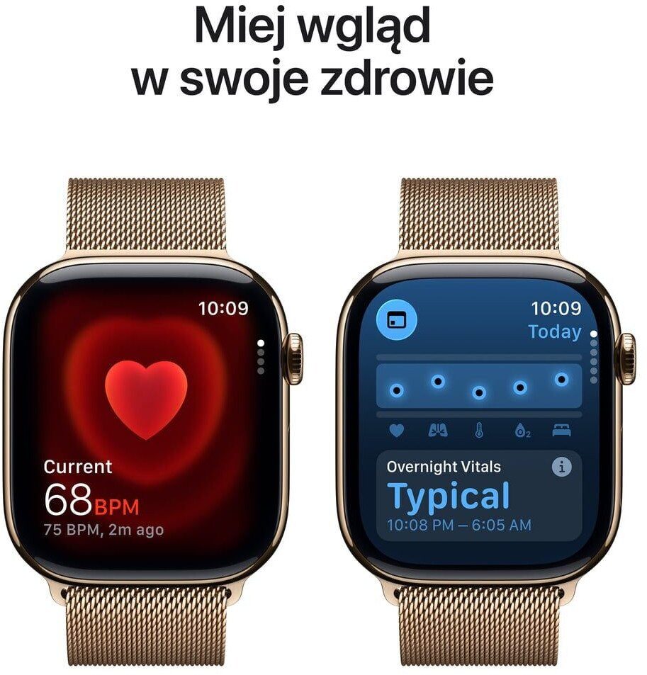 Smartwatch Apple Watch 11 GPS + Cellular 42mm Gold Titanium Milanese Loop S/M Złoty (MF8Y4MP-A)