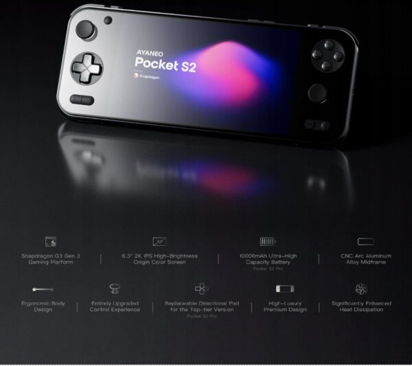 Konsola przenośna Ayaneo Przenośna konsola S2 Pro Snapdragon G3 Gen.3 16GB/512GB White