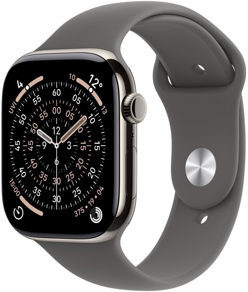 Smartwatch Apple Watch 11 GPS + Cellular 42mm Natural Titanium Sport Band S/M Grafitowy (MF8M4MP/A)
