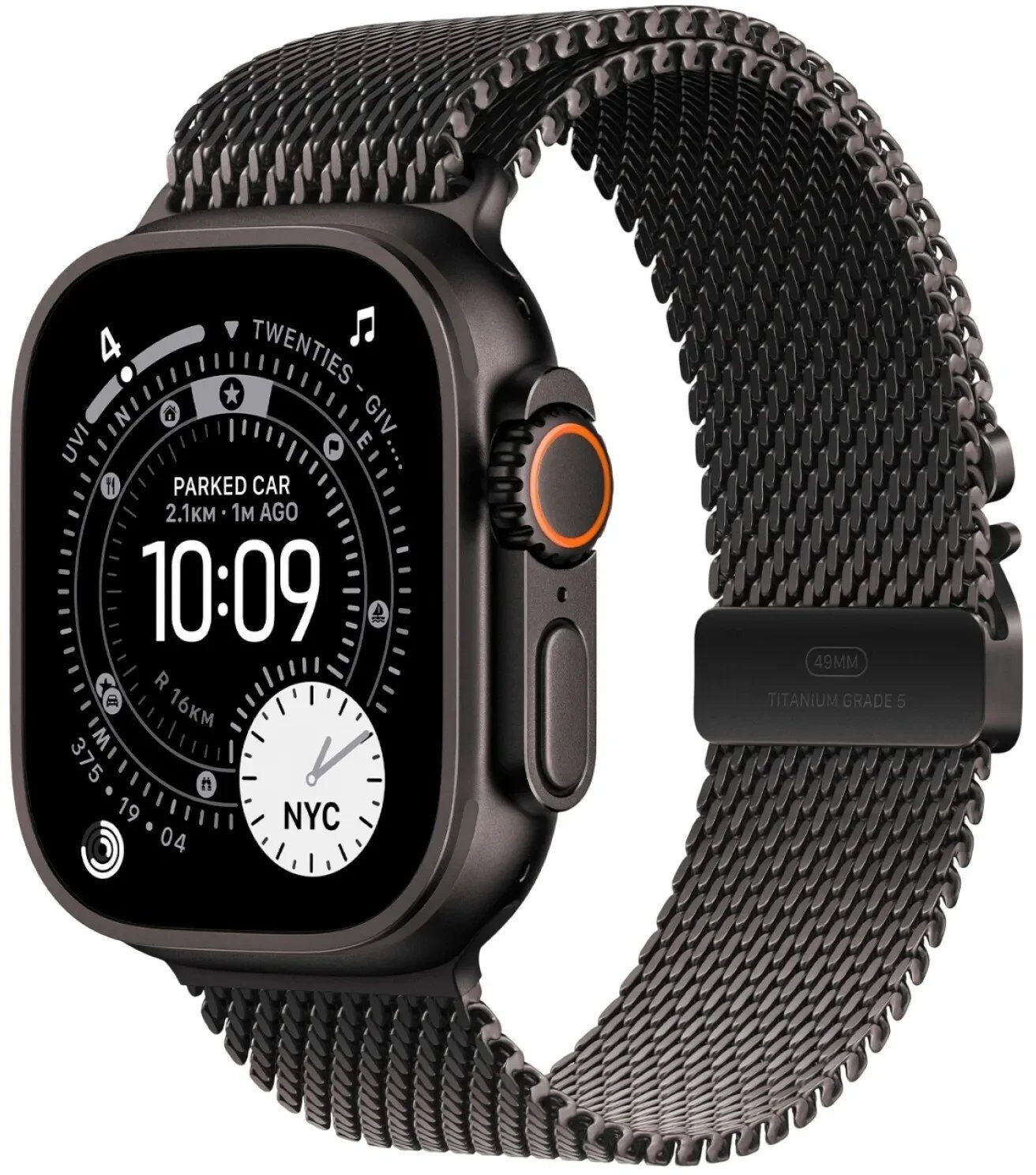 15617471_1_f Smartwatch Apple Watch Ultra 3 GPS + Cellular 49mm Black Titanium / Titanium Milanese Loop M Czarny (MF1Q4QP/A)