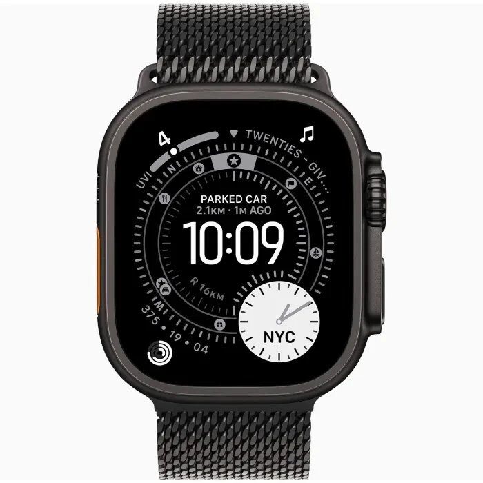 15617471_2_f Smartwatch Apple Watch Ultra 3 GPS + Cellular 49mm Black Titanium / Titanium Milanese Loop M Czarny (MF1Q4QP/A)