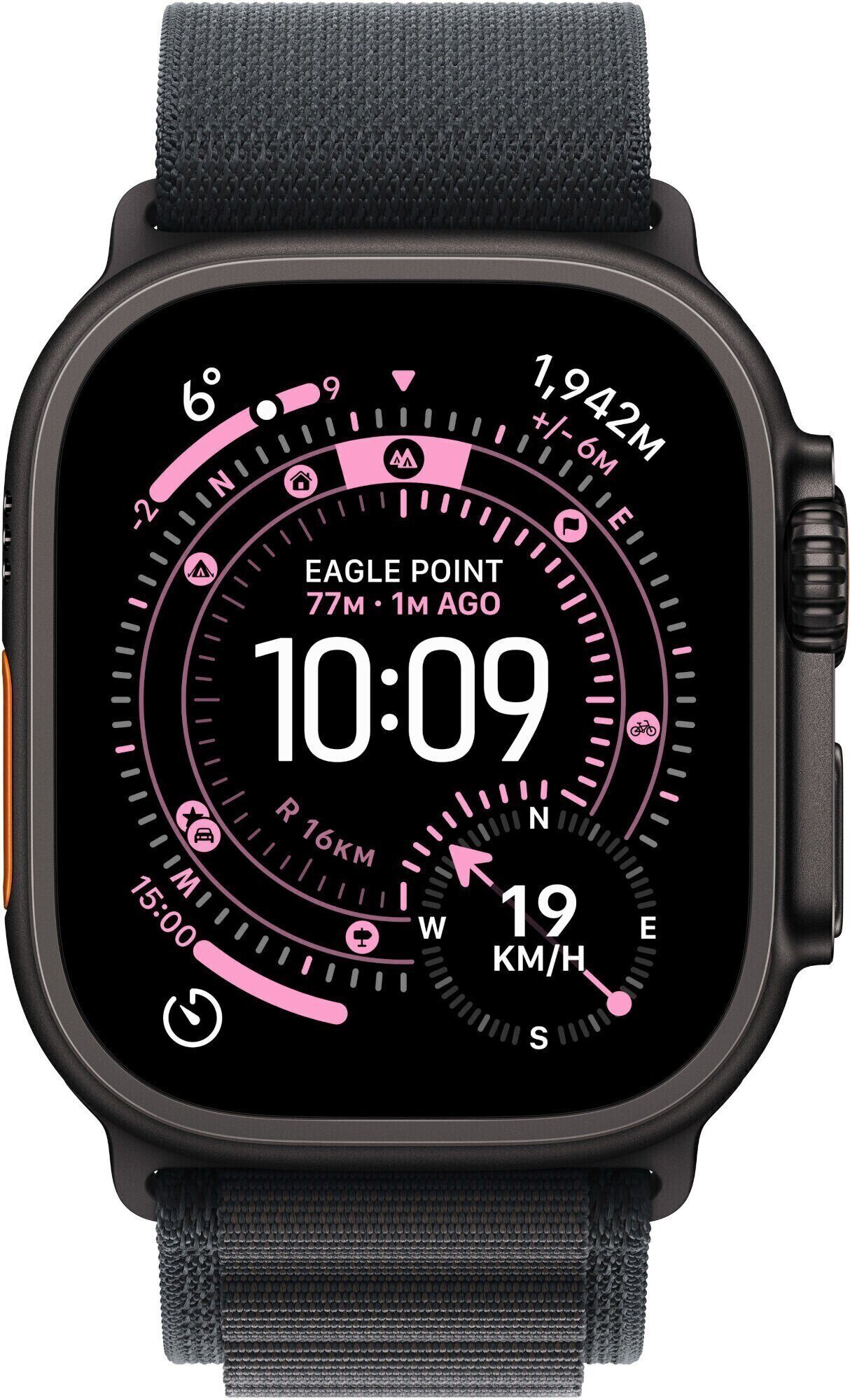 15648112_2_f Smartwatch Apple Watch Ultra 3 GPS + Cellular 49mm Black Titanium / Alpine Loop M Czarny (MF0V4QR/A)