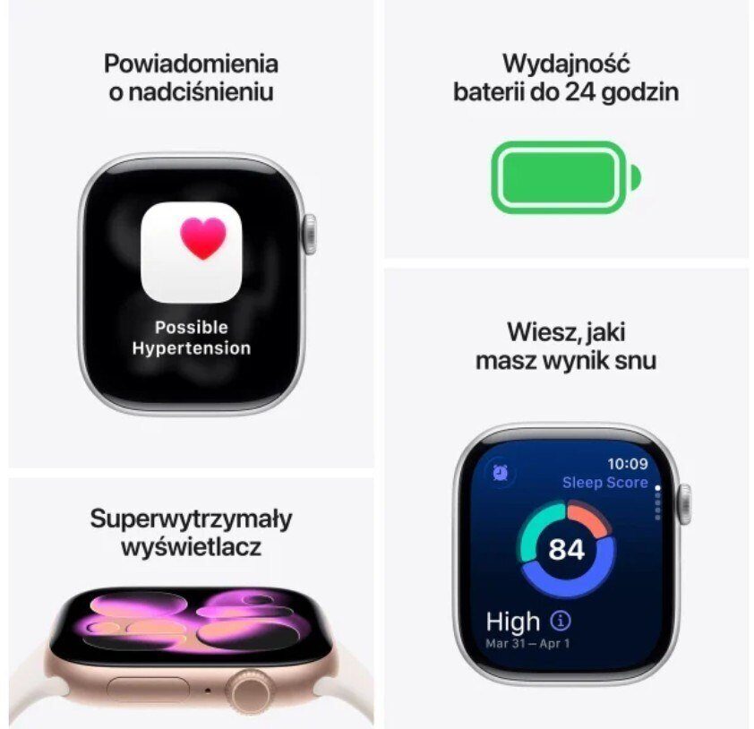 Smartwatch Apple Watch 11 GPS + Cellular 42mm Natural Titanium Sport Band M/L Grafitowy (MF8N4MP/A)