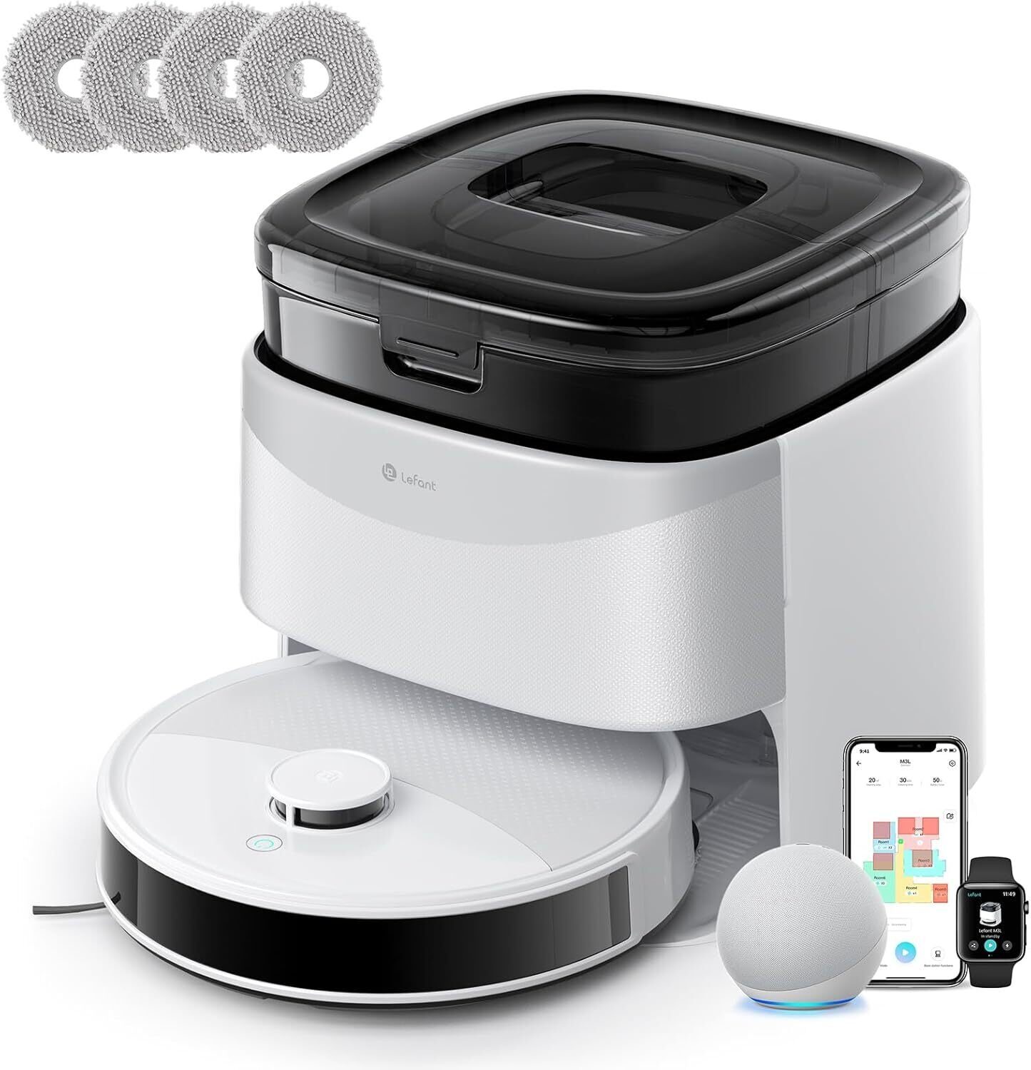 15699144_0_f Robot sprzątający LeFant Robot sprzątający ze stacją 220min pracy mop 200 obr/min
