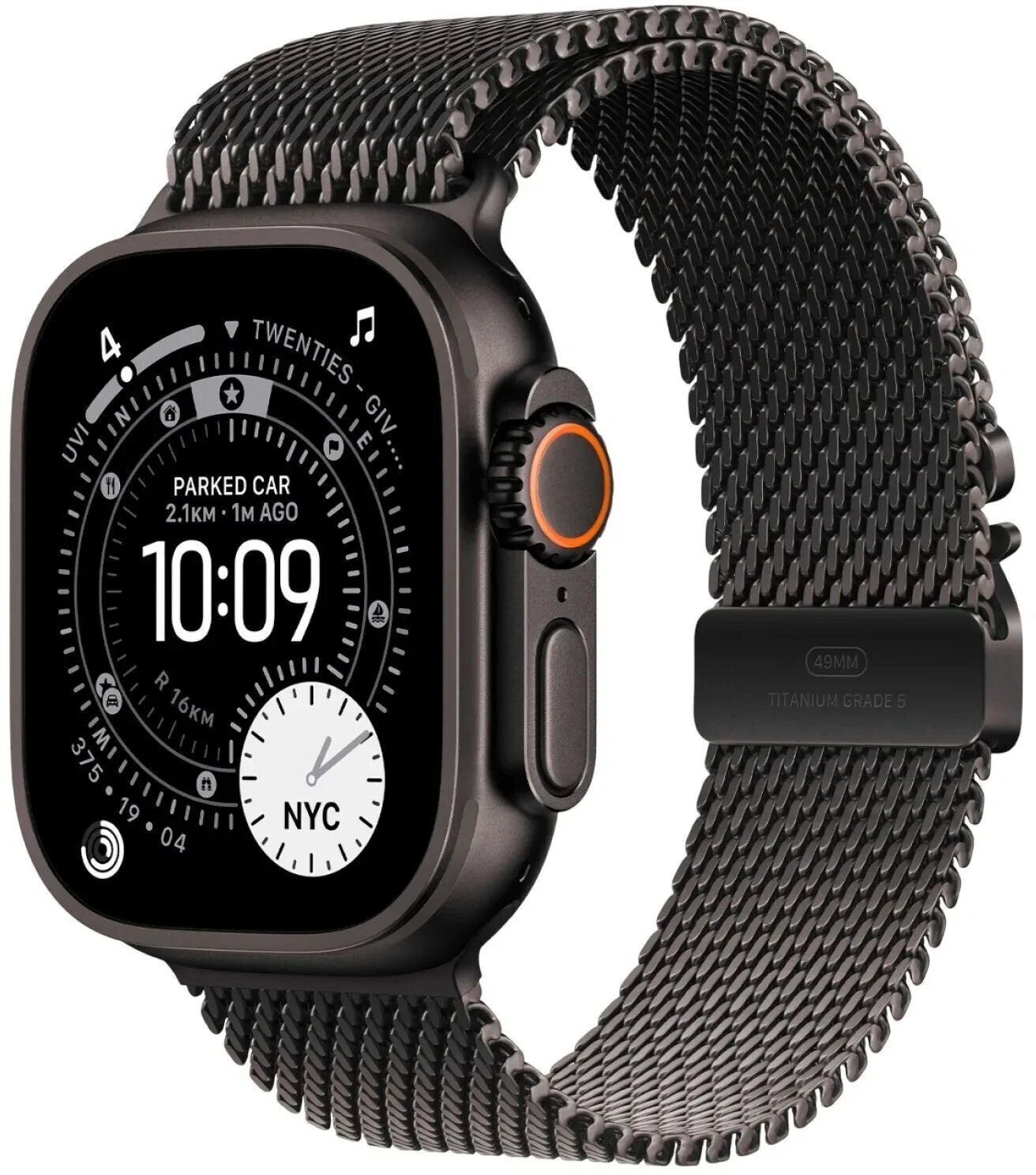 15740017_2_f Smartwatch Apple Watch Ultra 3 GPS + Cellular 49mm Black Titanium / Titanium Milanese Loop S Czarny (MF1N4QP/A)