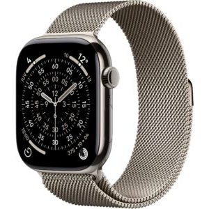 15745885_0_f Smartwatch Apple Watch 11 GPS + Cellular 46mm Natural Titanium Milanese Loop S/M Szary (MFCY4MP/A)