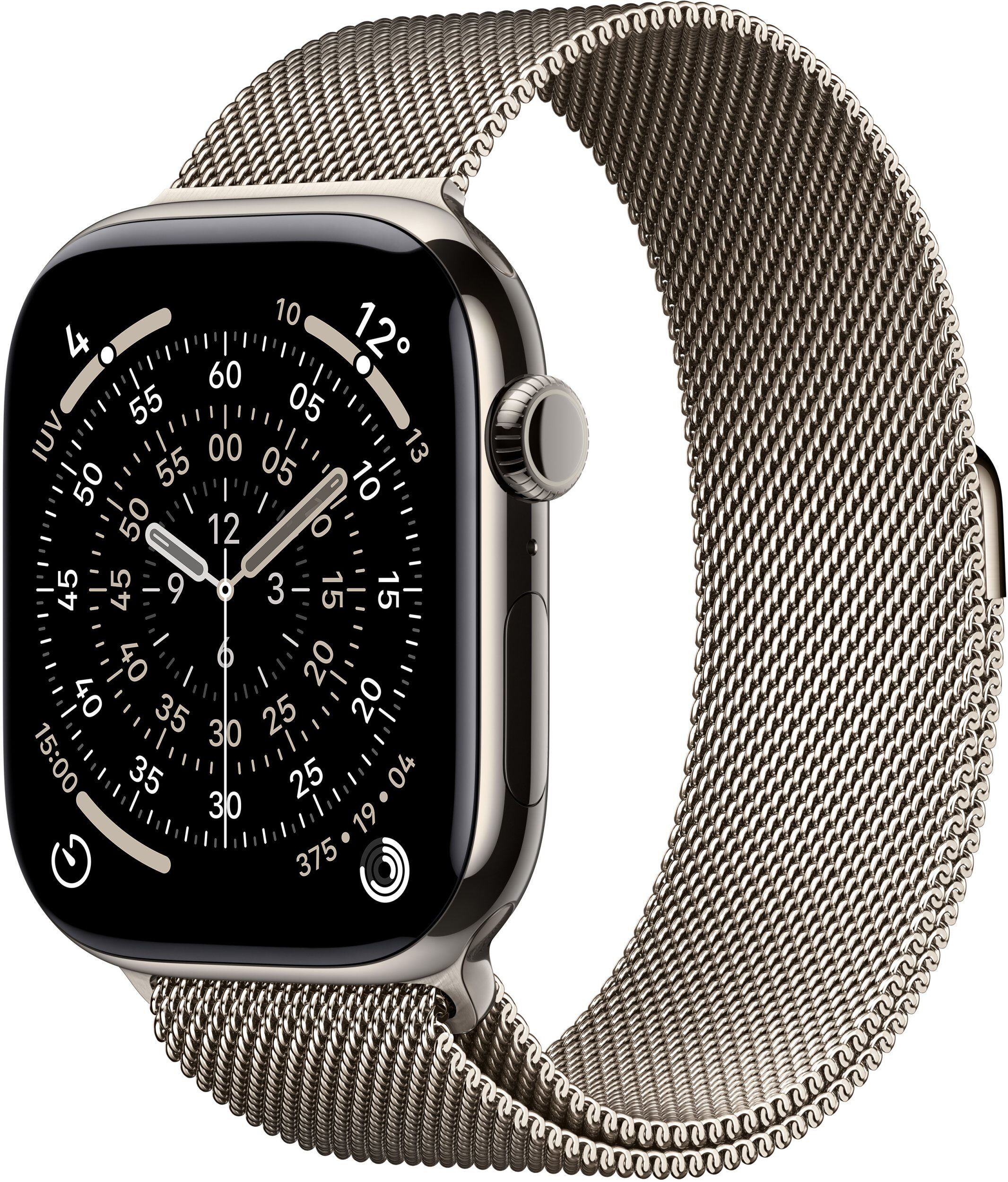 15745885_0_f Smartwatch Apple Watch 11 GPS + Cellular 46mm Natural Titanium Milanese Loop S/M Szary (MFCY4MP/A)