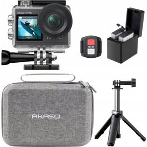 Kamera AKASO AKASO Brave 4 Pro 4K Kamera sportowa EIS Statyw 60cm Torba Wodoszczelna