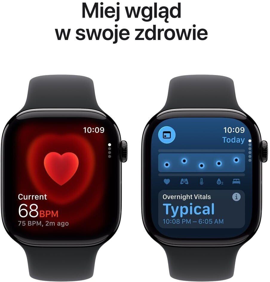 Smartwatch Apple Watch 11 GPS + Cellular 42mm Jet Black Alu Sport Band M/L Czarny (MF854MP/A)