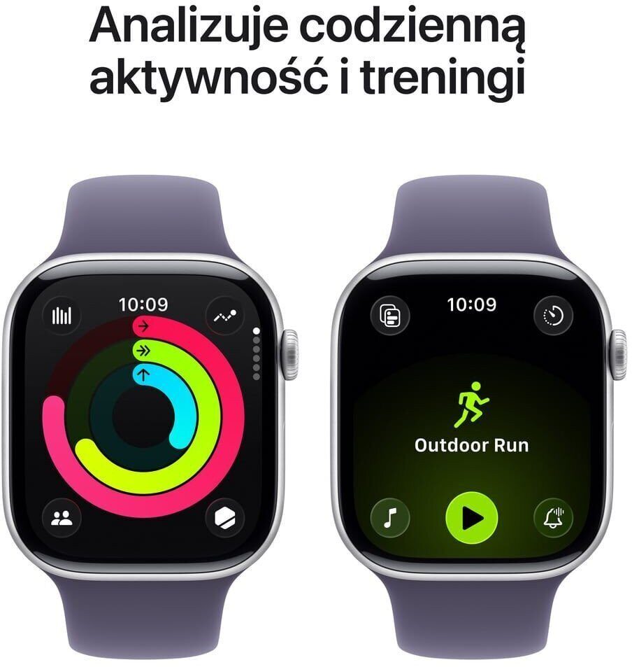 Smartwatch Apple Watch 11 GPS + Cellular 46mm Silver Alu Sport Band M/L Fioletowy (MFCR4MP/A)