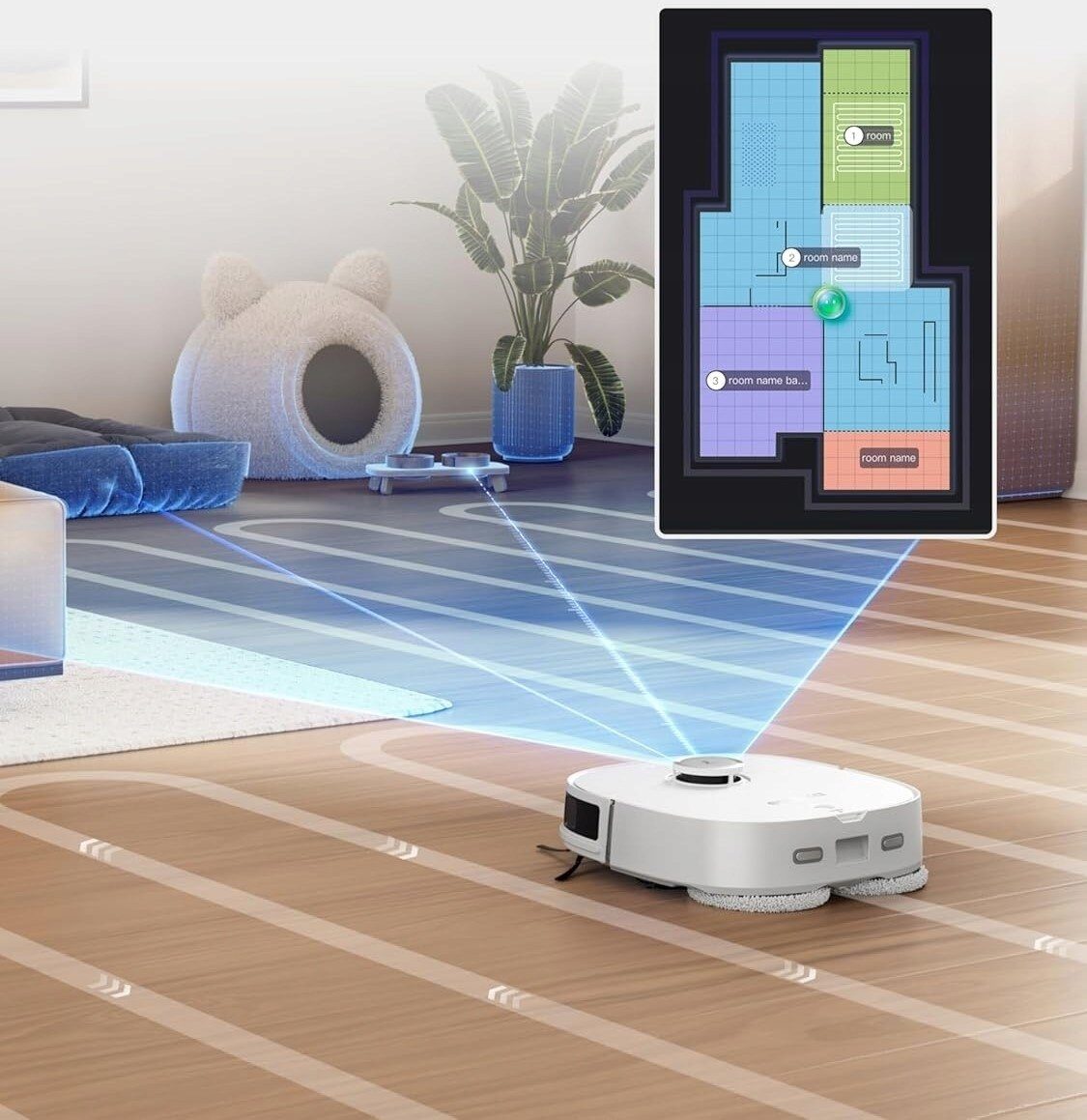 Robot sprzątający Eureka J12 Ultra Robot sprzątający 5000Pa Samoczyszczący Mopowanie AI LiDAR
