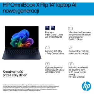 15984920_3_f Laptop HP OmniBook X Flip 14-fm0040nw / 14" 2K OLED dotykowy 2w1 / Intel Core Ultra 5 226V / 16GB RAM / 512GB SSD / Windows 11 Home Niebieski (CW9W6EA)