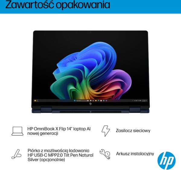 15984920_5_f Laptop HP OmniBook X Flip 14-fm0040nw / 14" 2K OLED dotykowy 2w1 / Intel Core Ultra 5 226V / 16GB RAM / 512GB SSD / Windows 11 Home Niebieski (CW9W6EA)