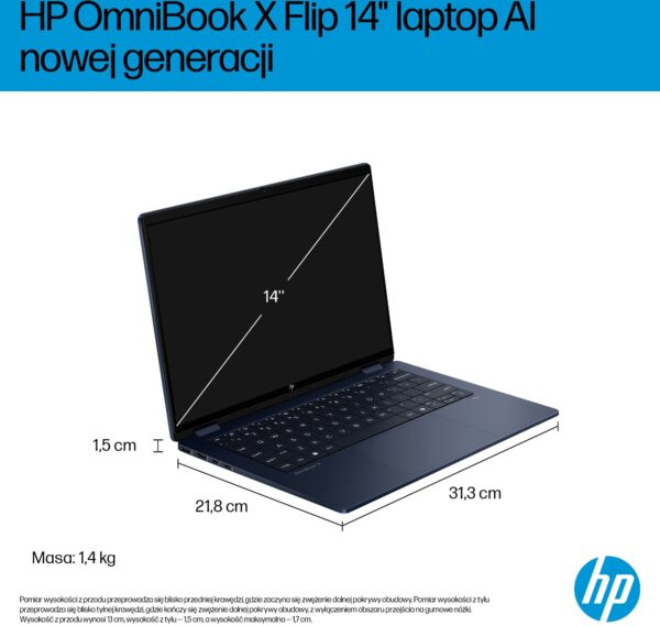 15984920_6_f Laptop HP OmniBook X Flip 14-fm0040nw / 14" 2K OLED dotykowy 2w1 / Intel Core Ultra 5 226V / 16GB RAM / 512GB SSD / Windows 11 Home Niebieski (CW9W6EA)