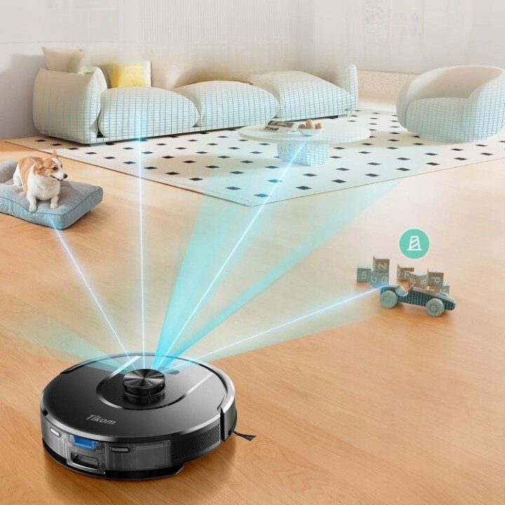 Robot sprzątający AECO Tikom L8000 Plus Robot Odkurzający 6000Pa Stacja Odsysająca LiDAR Mop
