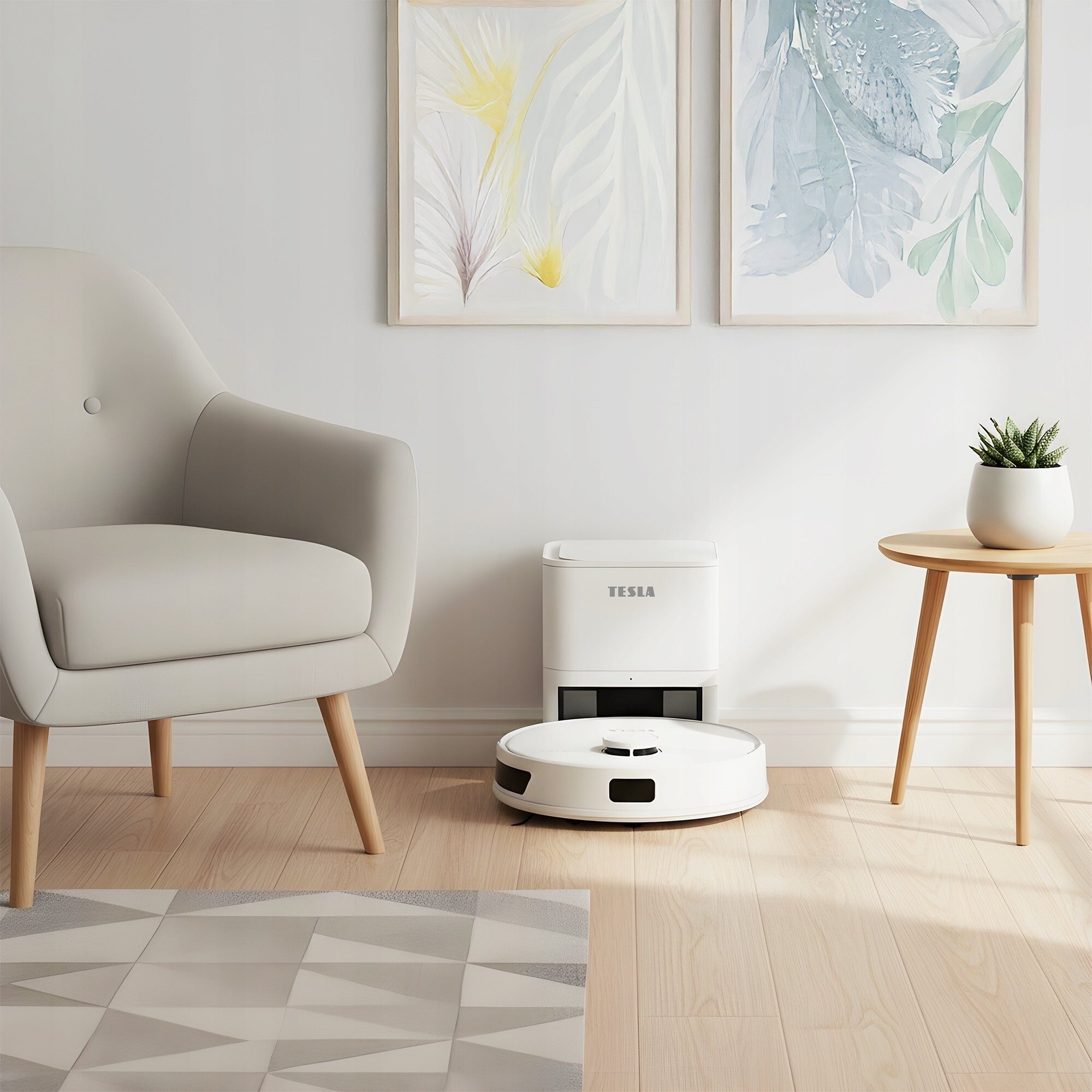 Robot sprzątający Tesla Tesla RoboStar iQ660 Plus Robot sprzątający LiDAR, funkcja mopowania i stacja ładowania, biały