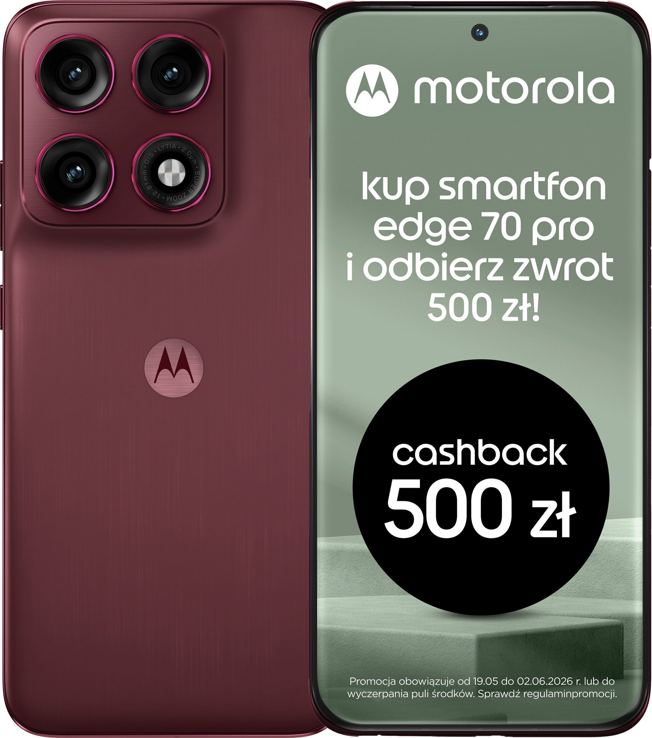 600044623_5_f Smartfon Motorola Edge 70 Pro 5G 8/256GB Czerwony (PBC20017RO)