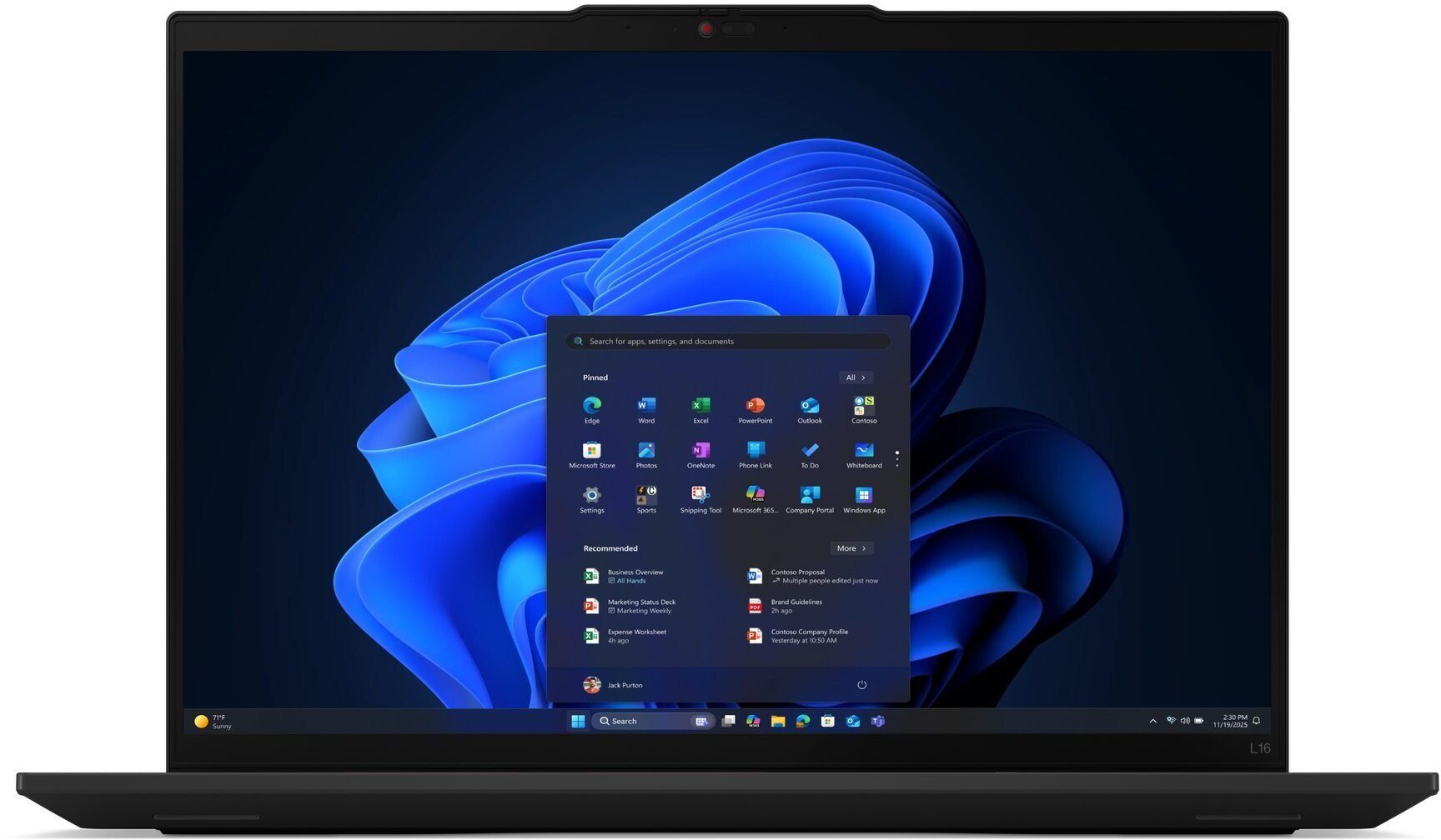 Laptop Lenovo ThinkPad L16 Gen 2 / 16" WUXGA / Intel Core Ultra 7 255U / 16 GB RAM / 512 GB SSD / Windows 11 Pro (21SA0068PB)