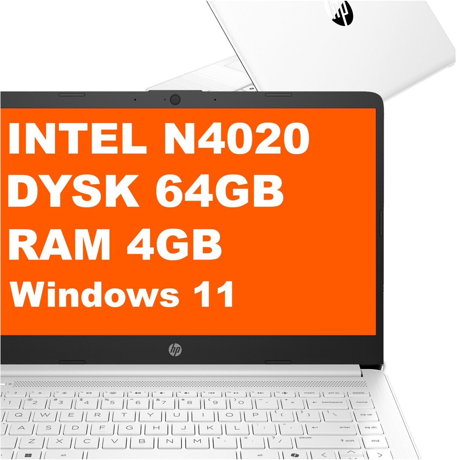 600302865_0_f Laptop HP 14-dq0032dx / 4P8M9UA / Intel N4020 / 4GB / 64GB eMMC / Intel Graphics / 14" HD / Win 11 / Biały