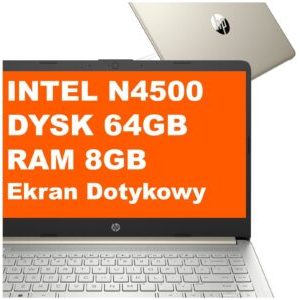 600302884_0_f Laptop HP 14-dq3230nr / B8SW1UA / Intel N4500 / 8GB / 64GB eMMC / Intel UHD / 14" HD Dotyk / Win 11 / Złoty