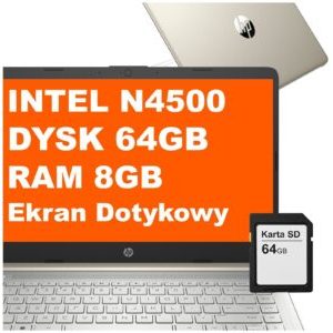 600302886_0_f Laptop HP 14-dq3230nr / B8SW1UA / Intel N4500 / 8GB / 128GB / Intel UHD / 14" HD Dotyk / Win 11 / Złoty