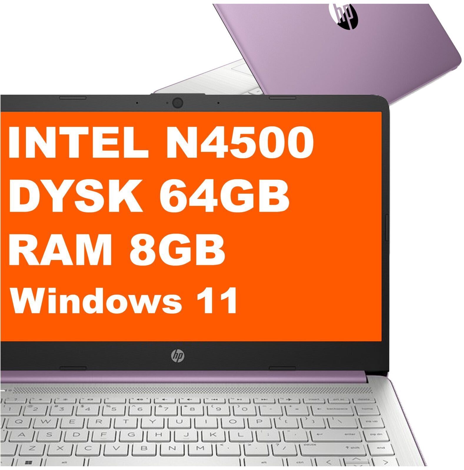 600302888_0_f Laptop HP 14-dq3240nr / B8SW2UA / Intel N4500 / 8GB / 64GB eMMC / Intel UHD / 14" HD Dotyk / Win 11 / Fioletowy