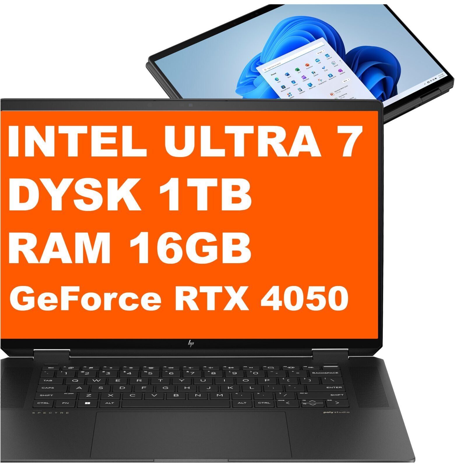 600302895_0_f Laptop HP Spectre x360 16-aa0097nr / 9C9B6UA / Intel Ultra 7 / 16GB / 1TB / RTX 4050 / 16" 3k / Win 11 Pro / Czarny