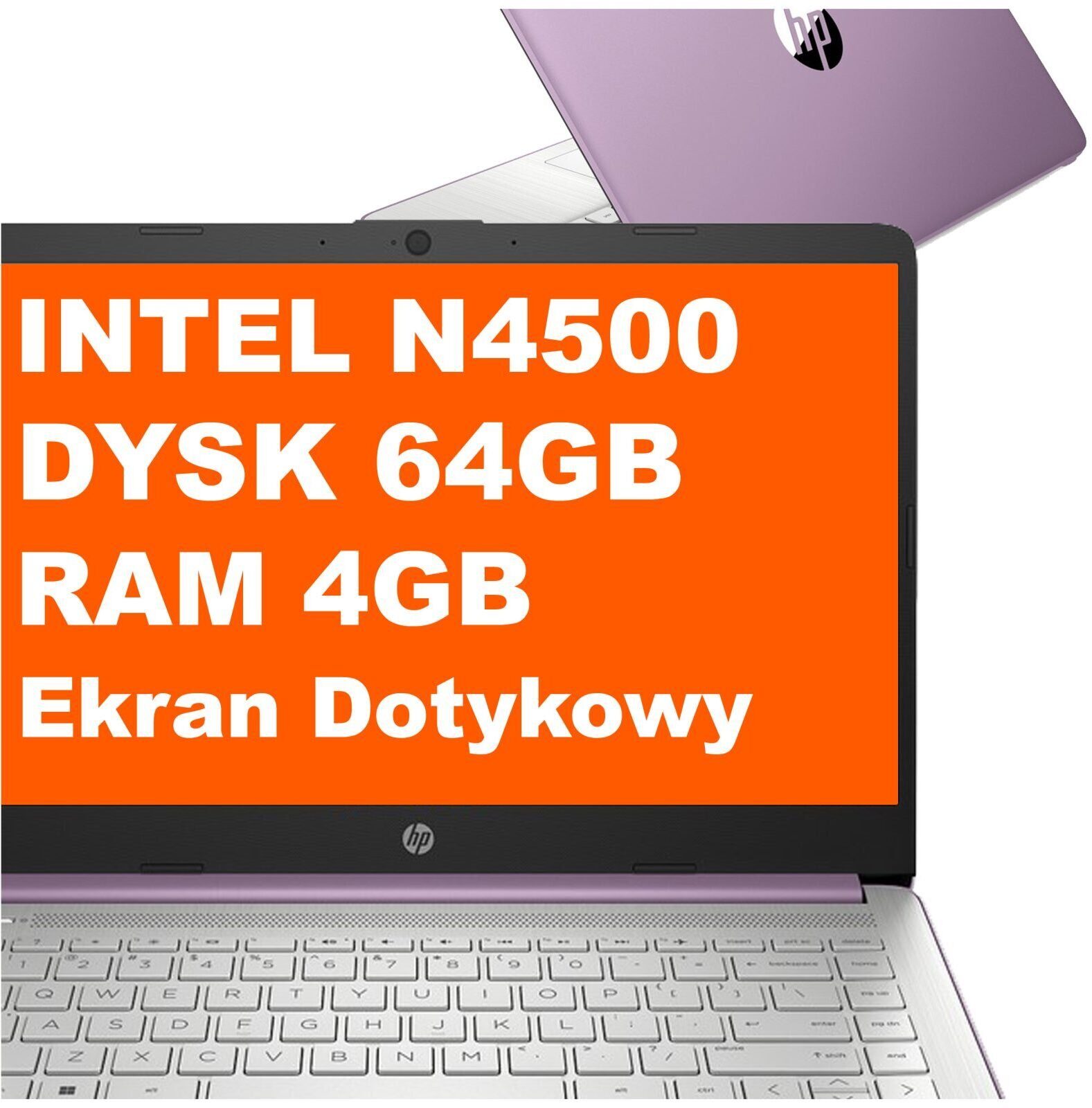 600302904_0_f Laptop HP 14-dq3240nr / B8SW2UA / Intel N4500 / 4GB / 64GB eMMC / Intel UHD / 14" HD Dotyk / Win 11 / Fioletowy