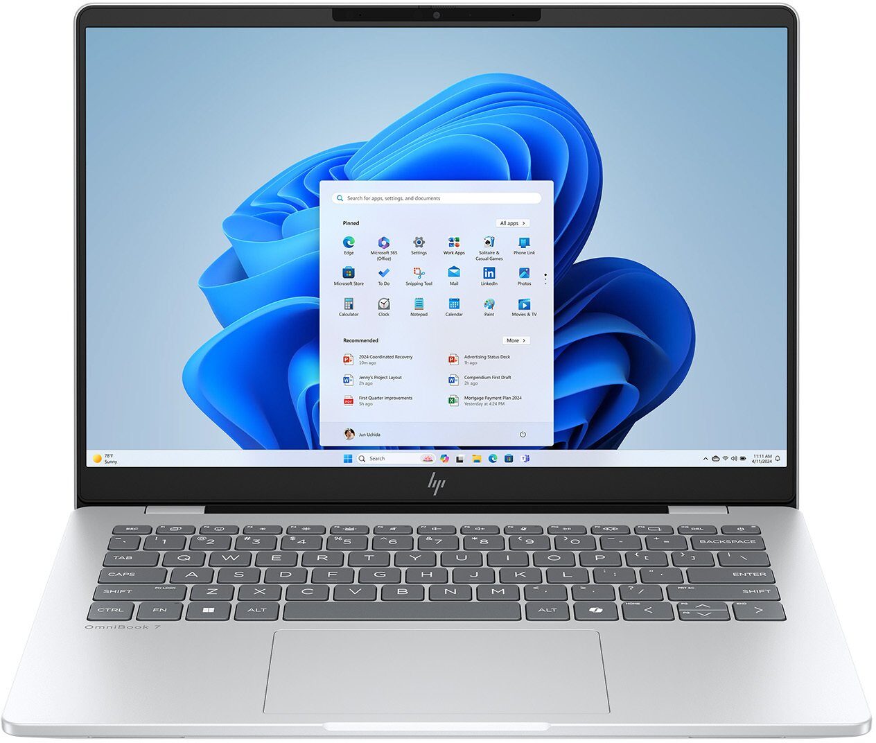 600302906_3_f Laptop HP Biznesowy OmniBook 7 AI 14-fr0004na / C7DX9EA / Intel Ultra 5 / 16GB / SSD 1TB / OLED / 2K / Win 11