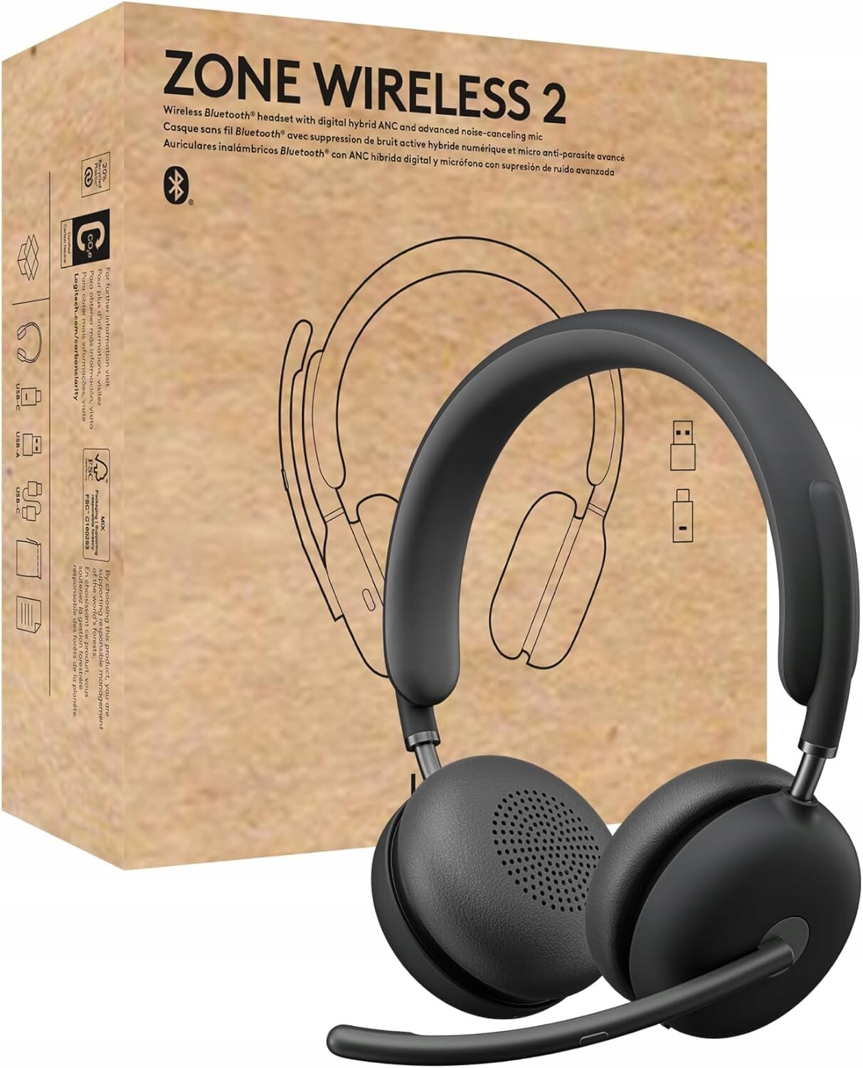 Słuchawki Logitech HEADSET ZONE WIRELESS 2 UC – Doskonałe połączenie przewodowe i bezprzewodowe