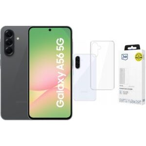 Smartfon Samsung Galaxy A56 5G 8/256GB Grafitowy (SM-A566BZKCEUE) + Etui Clear Case